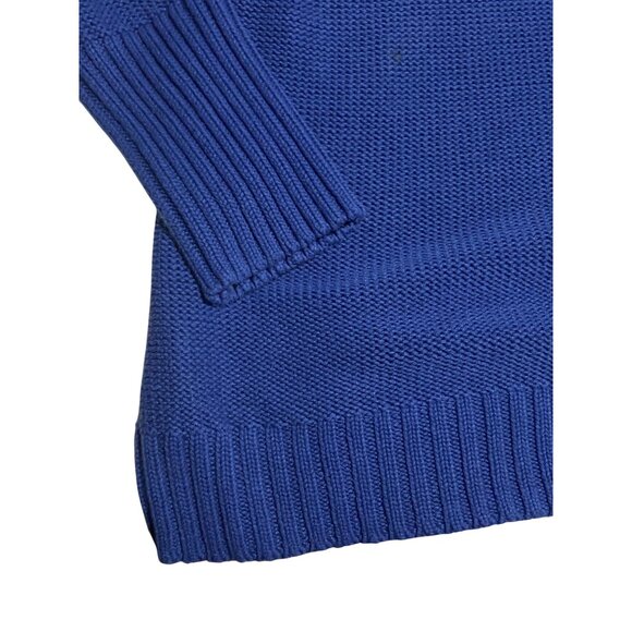 Gap Womens XXL Blue Cable Knit Turtleneck Sweater Ribbed Cuffs & Hem Cotton/Acry - Picture 8 of 14